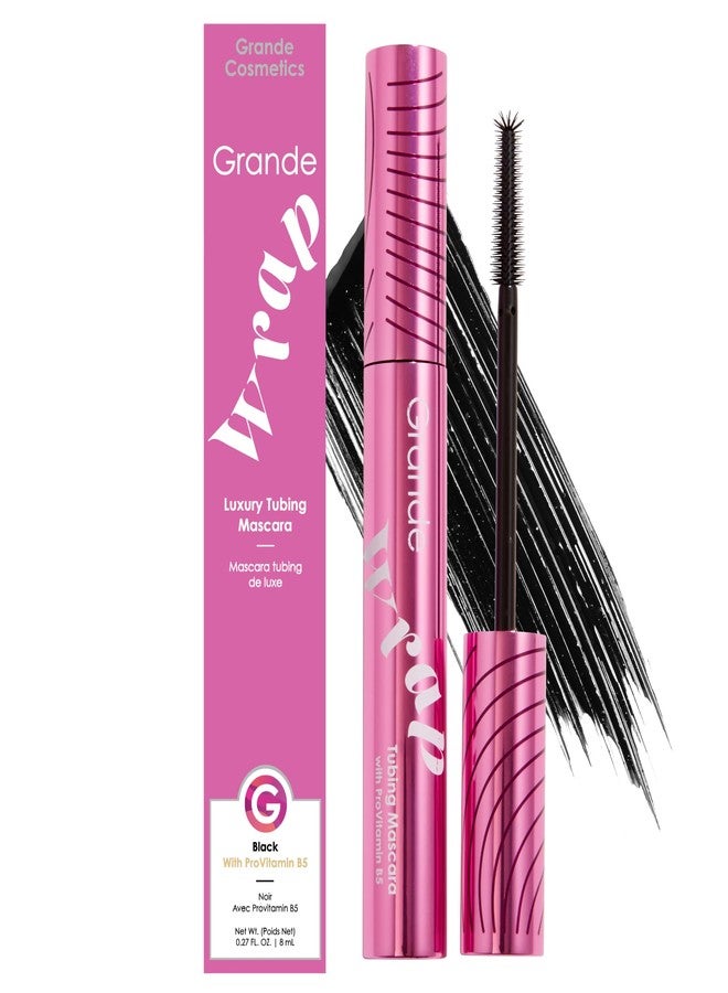 Grande Cosmetics GrandeWRAP Tubing Mascara - Buildable Volume & Length, Lifts, Curls & Separates Lashes, Anti-Smudge, Lightweight, Flake-Free, All Day Wear, Easy Removal, ProVitamin B5 Infused - Black - Image 1
